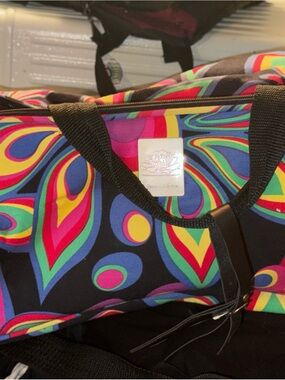Vibrant Multicolor Travel Duffel Bag with Black Handles
